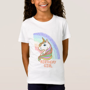 Unicorn Birthday Girl Rainbow T-Shirt
