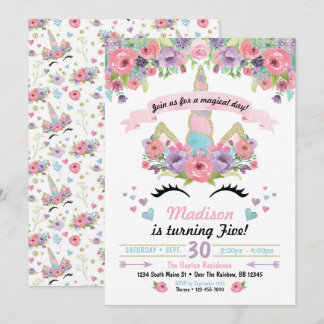Unicorn Birthday Invitation