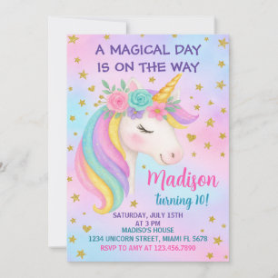Unicorn Birthday Invitation