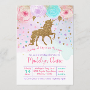 Unicorn Birthday Invitation
