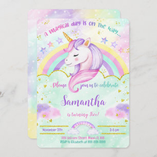 Unicorn Birthday Invitation