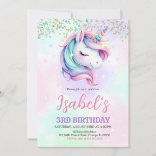 Unicorn Birthday Invitation
