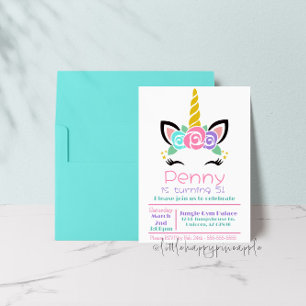 Unicorn Birthday Invitation