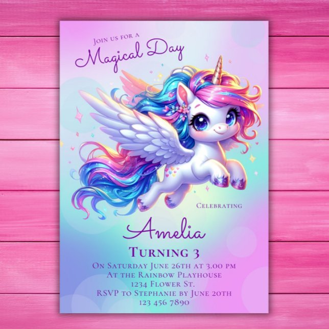 Unicorn Birthday Invitation Unicorn Birthday Party (Creator Uploaded)