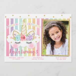 Unicorn Birthday Invitation, Unicorn Invitation