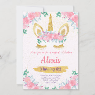 Unicorn Birthday Invitation, Unicorn Party Invite