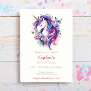 Unicorn birthday invitation   Unicorn party invite