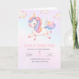 Unicorn Birthday Invitation, Unicorn Rainbow Party Invitation