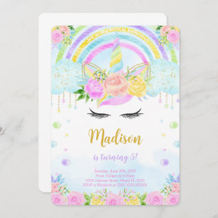 Unicorn Birthday Invitations