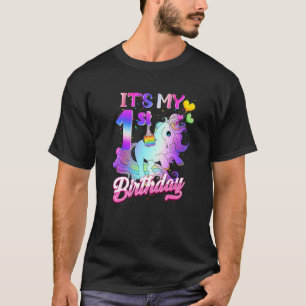 Unicorn Birthday It's My 1st Birthday Outfit Girl T-Shirt