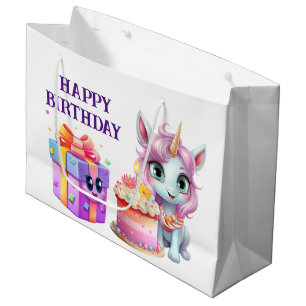 Unicorn Birthday Large Gift Bag