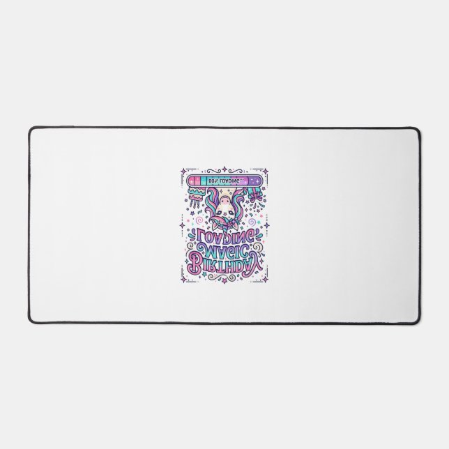 Unicorn Birthday Magic Loading Colourful Marketpla Desk Mat (Front)