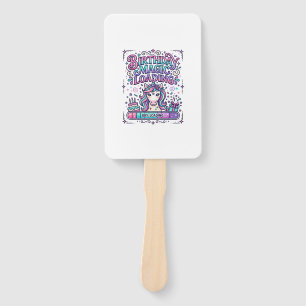 Unicorn Birthday Magic Loading Colourful Marketpla Hand Fan