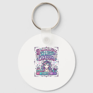 Unicorn Birthday Magic Loading Colourful Marketpla Key Ring