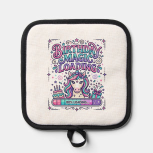 Unicorn Birthday Magic Loading Colourful Marketpla Pot Holder