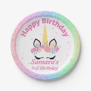 Unicorn Birthday  Paper Plate