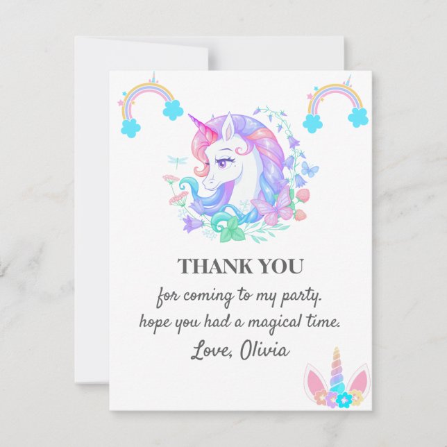 Unicorn Birthday Party Decorations Invitation (Front)