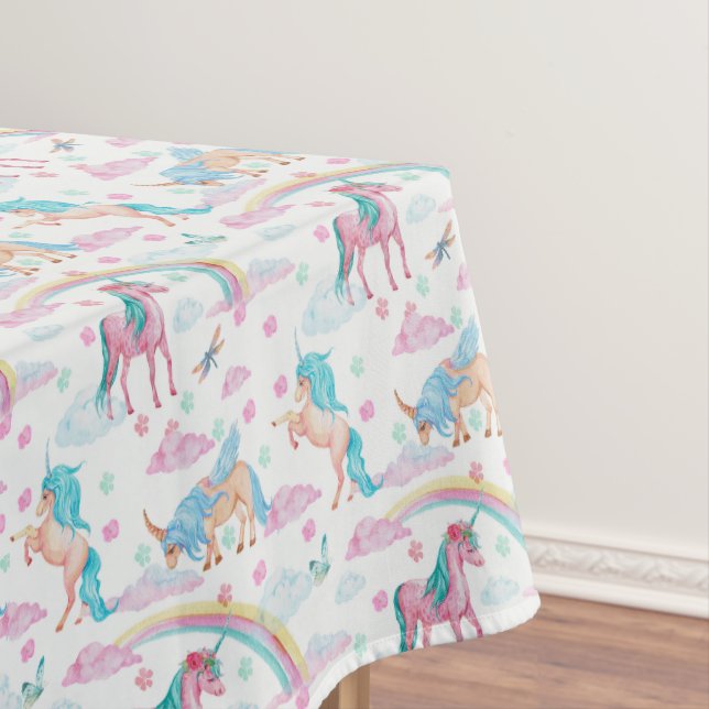 Unicorn Birthday Party Decorations Tablecloth (In Situ)