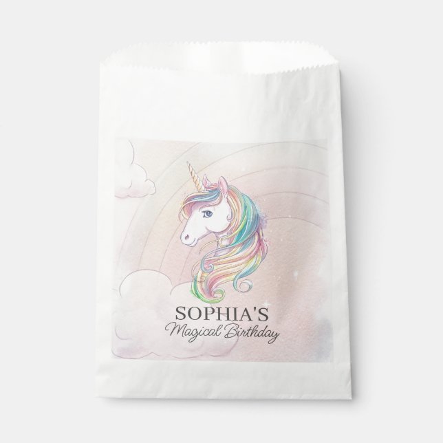 unicorn birthday party dessert favours favour bags (Front)