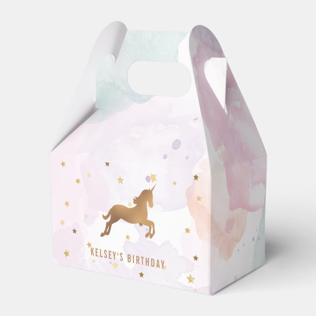 Unicorn  Birthday Party Favour Box (Front Side)