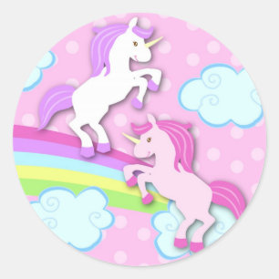 Unicorn Birthday Party Favour Stickers