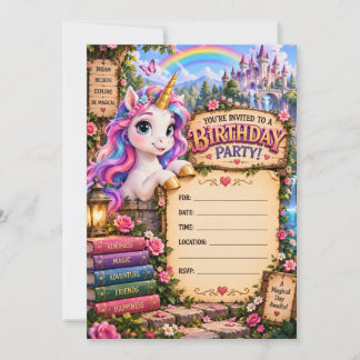 Unicorn Birthday Party Invitation