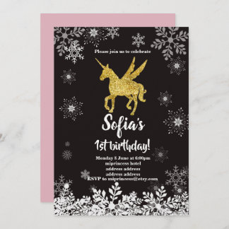 unicorn birthday party invitation