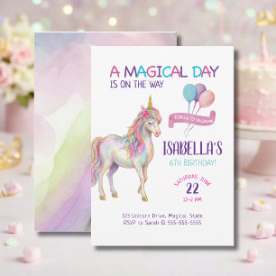 Unicorn Birthday Party Invitation
