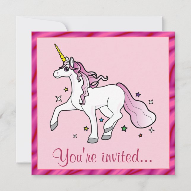Unicorn Birthday Party Invitation (Front)