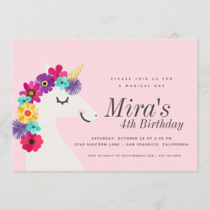Unicorn Birthday Party Invitation