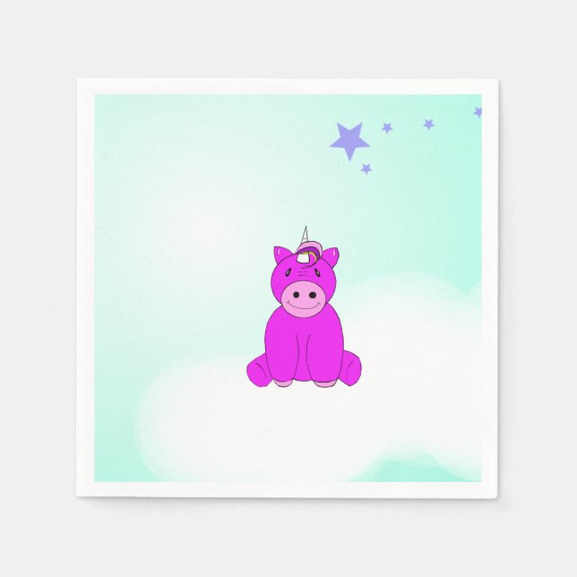 Unicorn Birthday Party Napkin (Front)