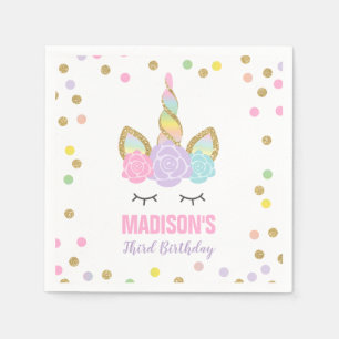 Unicorn Birthday Party Napkin Whimsical Unicorn
