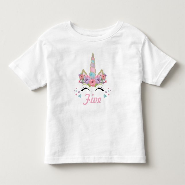 Unicorn Birthday Party Outfit Toddler T-Shirt (Front)