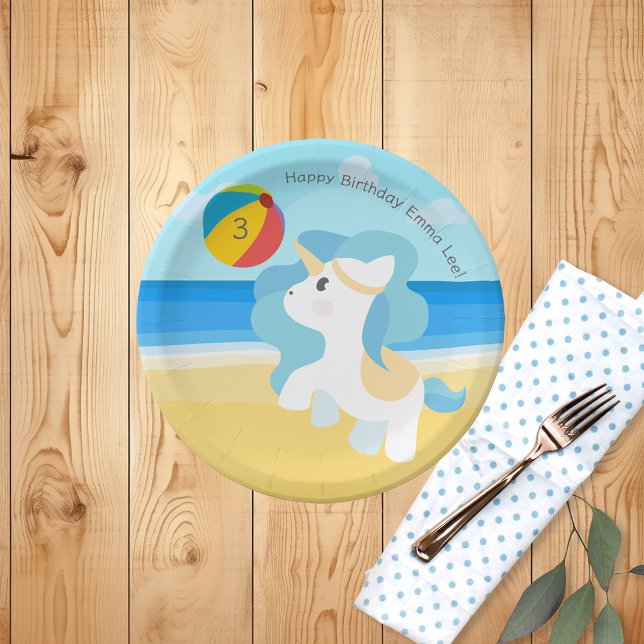 Unicorn Birthday Party Paper Plate (Creator Uploaded)