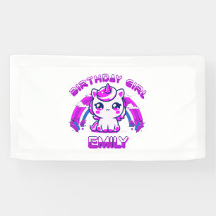Unicorn Birthday Party Personalised Banner Girls