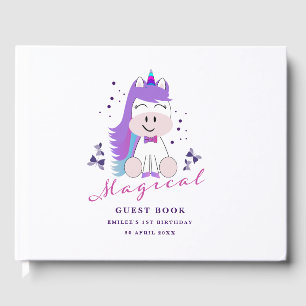 Unicorn Birthday Party Rainbow Colours Guest Book