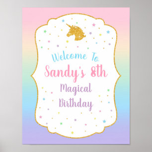 Unicorn Birthday Party Welcome Sign