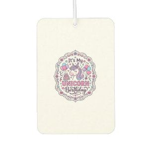 Unicorn Birthday Queen of Unicorn Land Trendy Grap Car Air Freshener