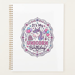Unicorn Birthday Queen of Unicorn Land Trendy Grap Planner
