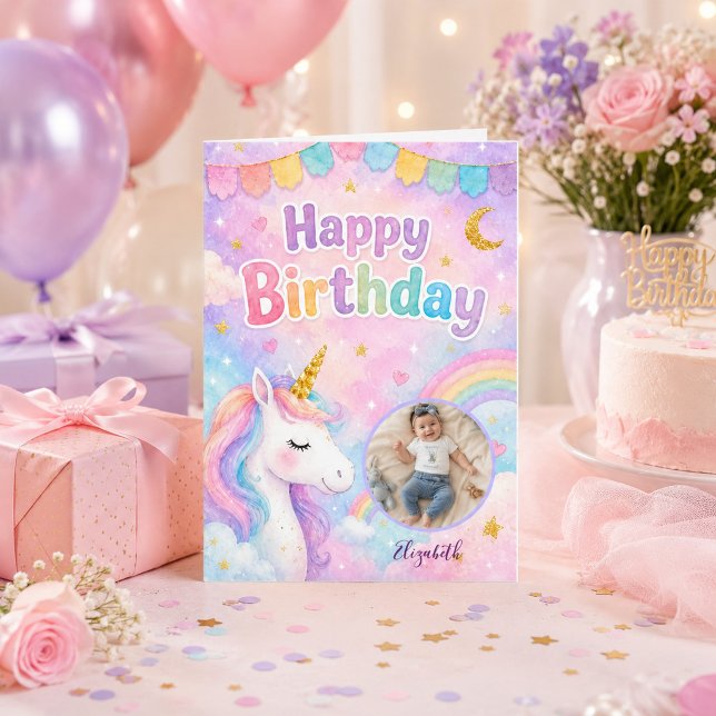 Unicorn Birthday Sparkle with Joy Card (Creator Uploaded)