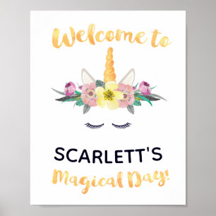 Unicorn Birthday Welcome Sign