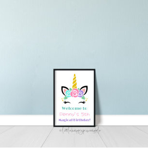 Unicorn Birthday Welcome Sign