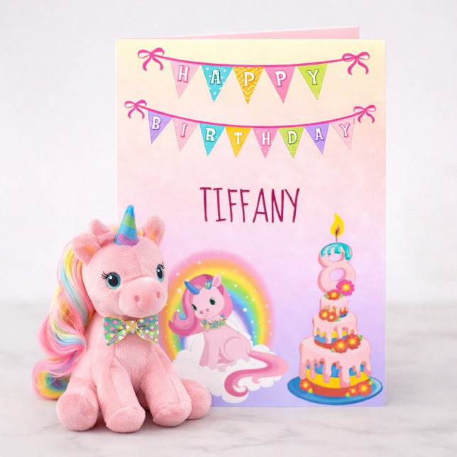 Unicorn Birthday Wishes for your 8 year old Card (Creator Uploaded)