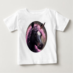 Unicorn Black and Pink Fairy Fantasy Creature  Baby T-Shirt