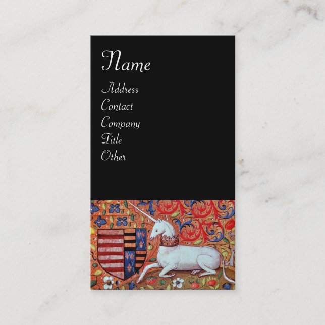 UNICORN ,black Business Card (Front)