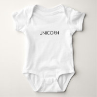 "Unicorn" black letters white minimalist