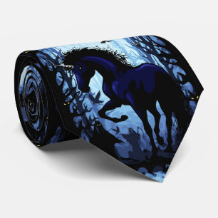 Unicorn Black Magic Fairy in Dark Forest Tie