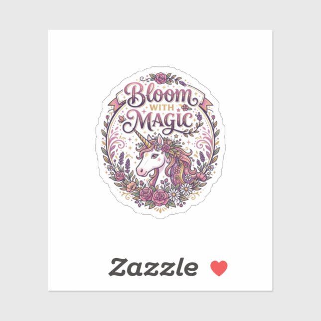 Unicorn Bloom with Magic POD Ready White Backgroun (Sheet)