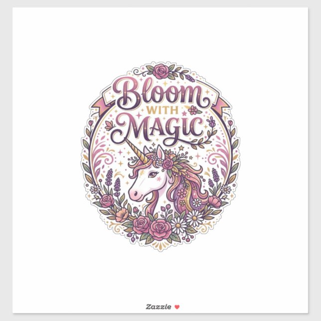 Unicorn Bloom with Magic POD Ready White Backgroun (Sheet)