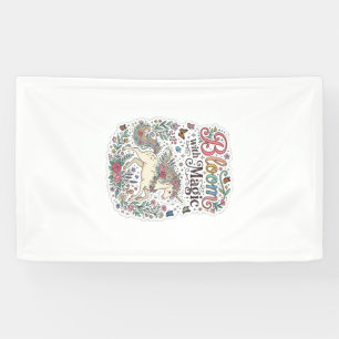 Unicorn Bloom with Magic Premium Vector Typography Banner